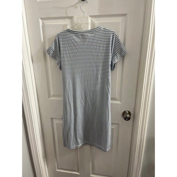 Merokeety Striped T Shirt Dress Blue/White Size L - Picture 5 of 7